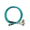Aqua Color OFNP Fiber Optic Cable MPO To LC 12 Core