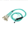 Aqua Color OFNP Fiber Optic Cable MPO To LC 12 Core