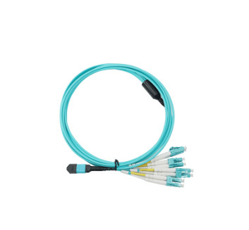 8 Cores OM3 MPO To LC Duplex Fiber Patch Cord Data Transmission Networks Optical