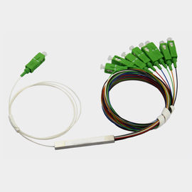 Various coupling ratio 1 × 8 PLC SC Fiber Optic Splitter combines or splits power