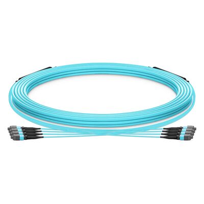 品質 0.20dB 低 IL 48F OM3 OFNP 耐火性、高密度データセンター向け MTP トランクケーブル 工場